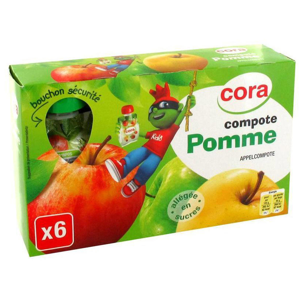Compote de pommes en gourde cora
