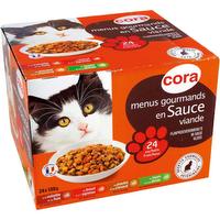 Fijnproevers menu's met saus voor volwassen katten